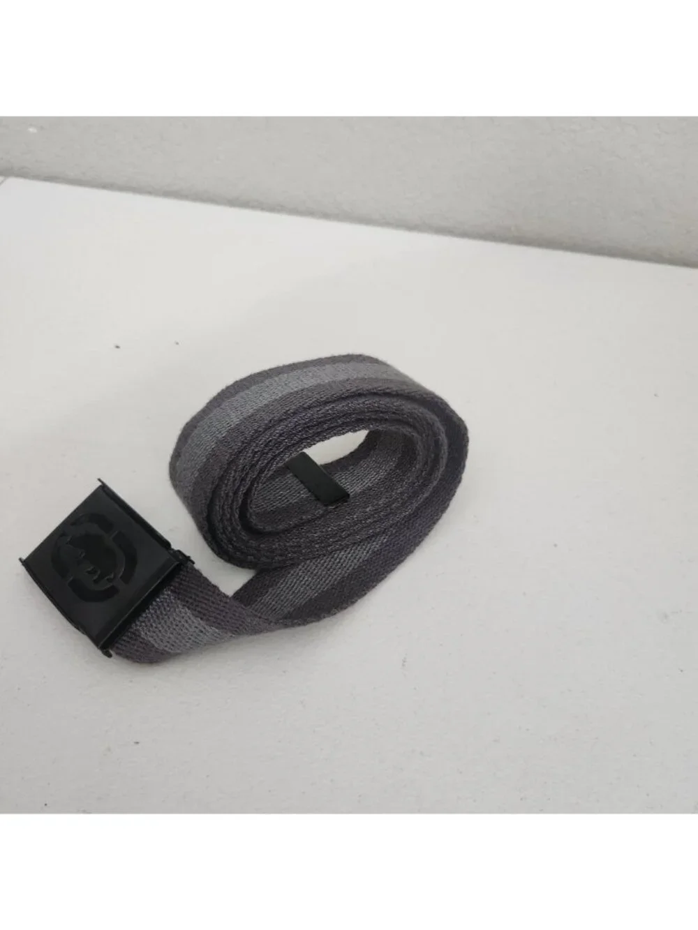 Gray & Black Belt With Rhino Buckle Durable Elastic Material 50 Inches Long